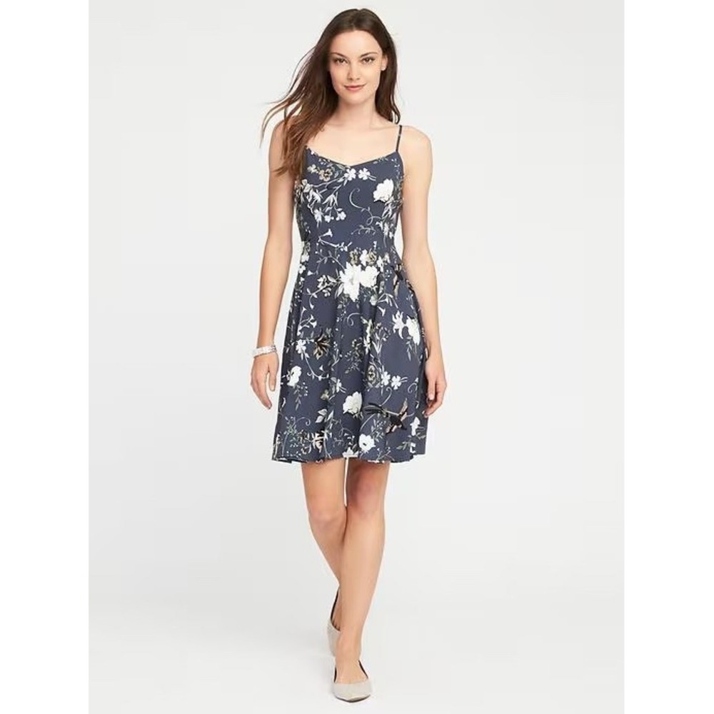 Old Navy Cottagecore Y2K Slip Coquette Floral Cami Fit Flare Dress Petite Small